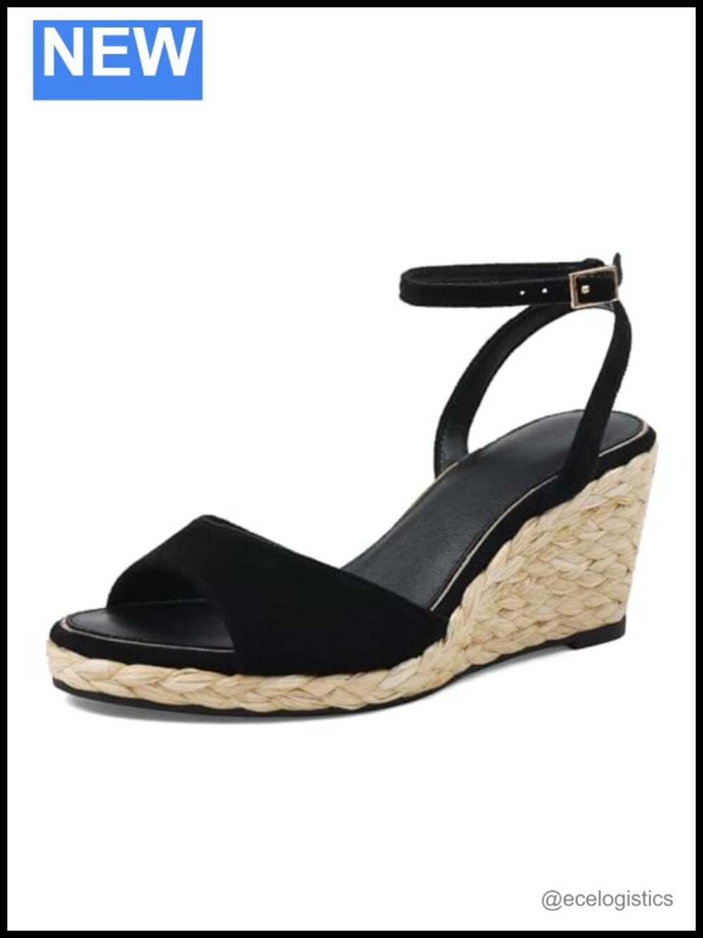 Raffia Wedge Sandals Platform Espadrille Summer Comfort Ankle Strap Open Toe 3"